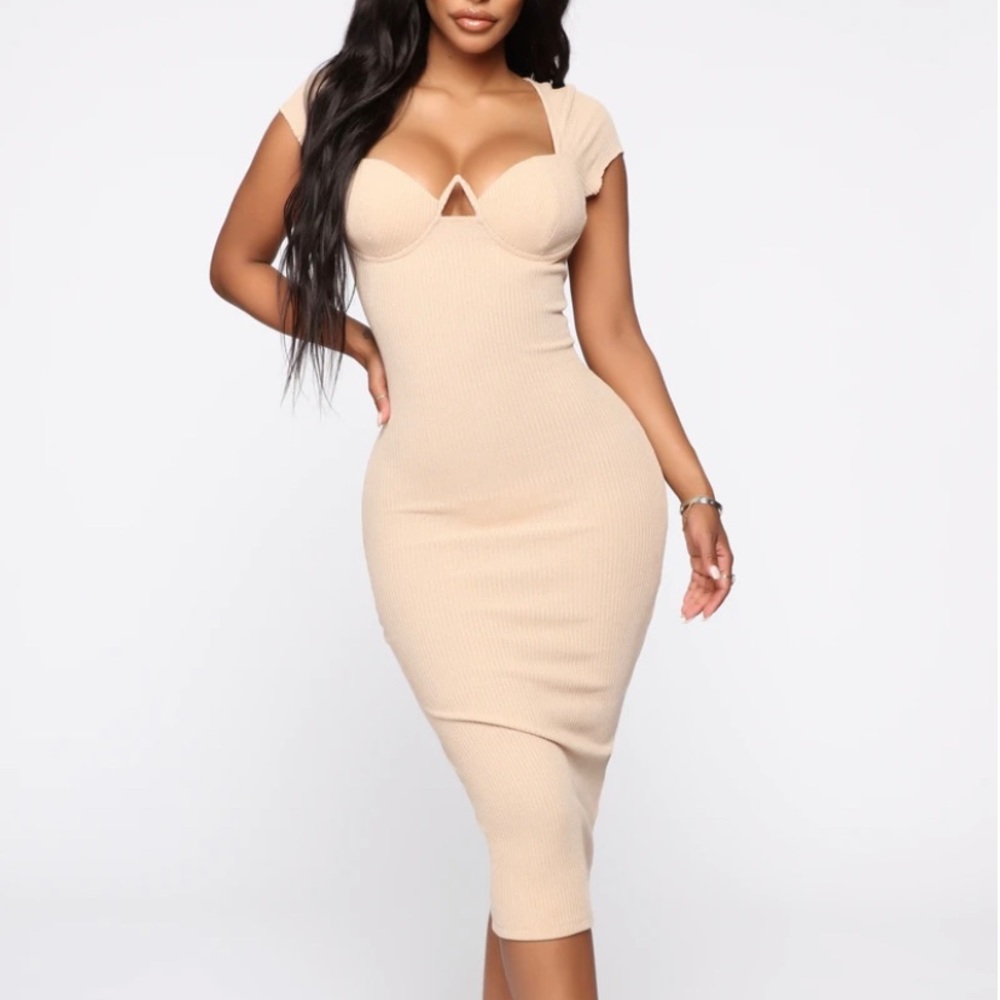 Nude fashion nova midi sweater dress